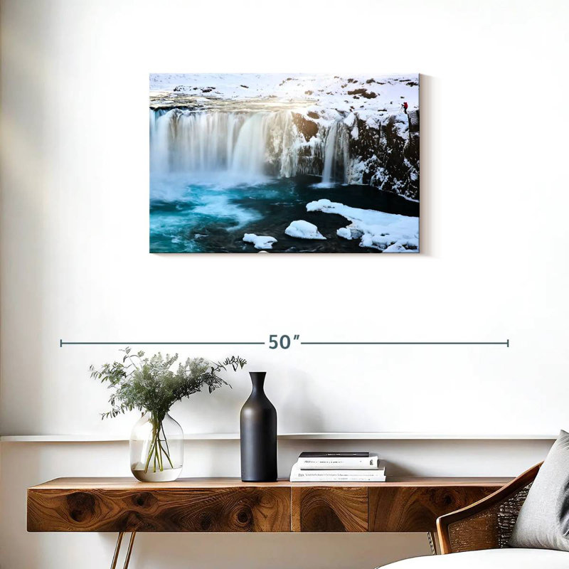 Cascade enneigée d'Alvord Alaskan, H 20 po x l 30 po