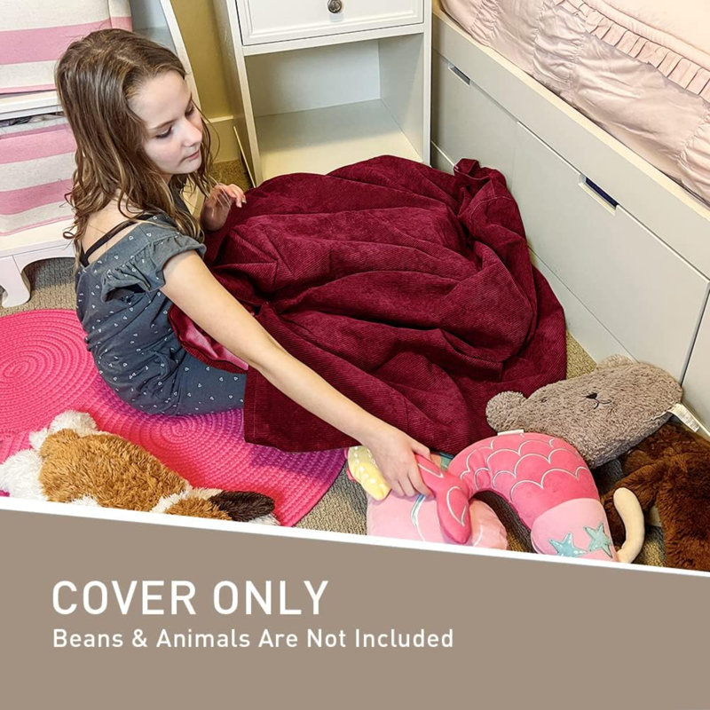 Bean Bag Chair Cover (No Filler) For Adults And Kids, Extra Large Stuffed Animal Storage Bean Bag Washable Soft Premium Corduroy Stuffable Bean Bag Cover