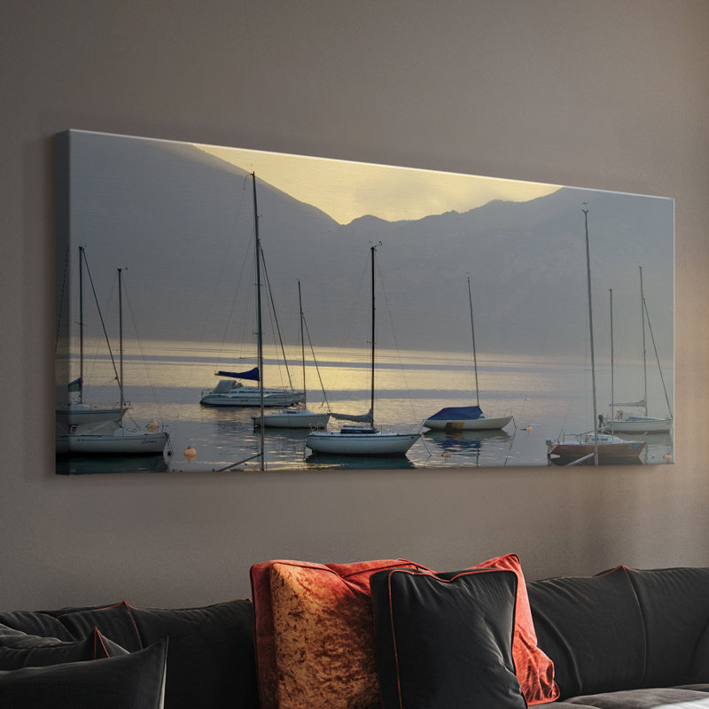Toile tendue avec châssis Lago di Garda, H 20 po x l 50 po
