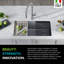Évier de cuisine à simple cuve en composite à quartz encastrable avec accessoires Kraus Bellucci-53212490