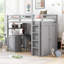 Lit mezzanine simple avec tiroirs, bureau et garde-robe-1985091237