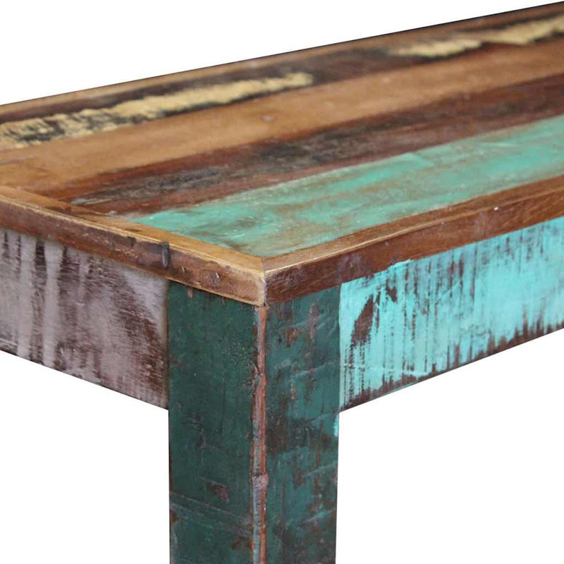 Ensemble de 2 chaises de salle à manger en bois de sheesham vidaXL Rustic, Bleu, H 17,72 po x l 43,31 po x P 13,78 po