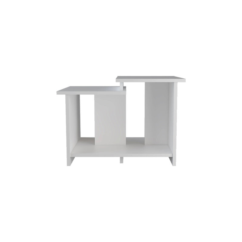 Table basse avec rangement ouvert, Blanc