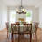 Didi 4-Light Indoor Walnut Hanging Chandelier with White Cased Glass Cylinder Shades