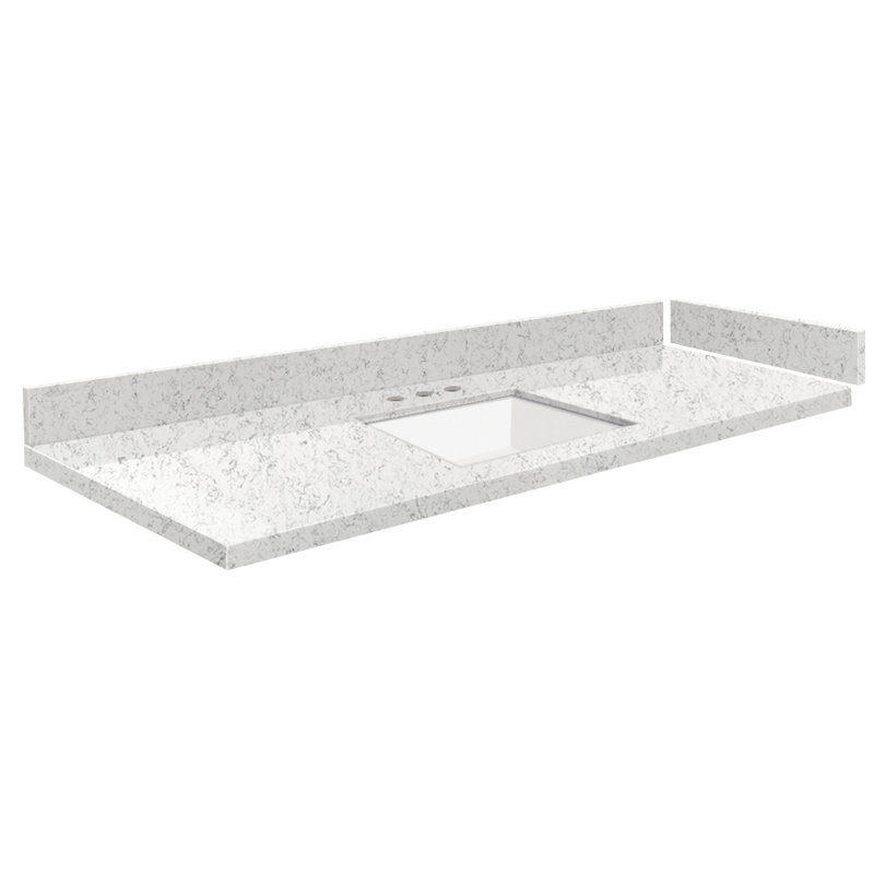 60,5 comptoir de meuble-lavabo simple avec 3 trous de robinet, Lyra
