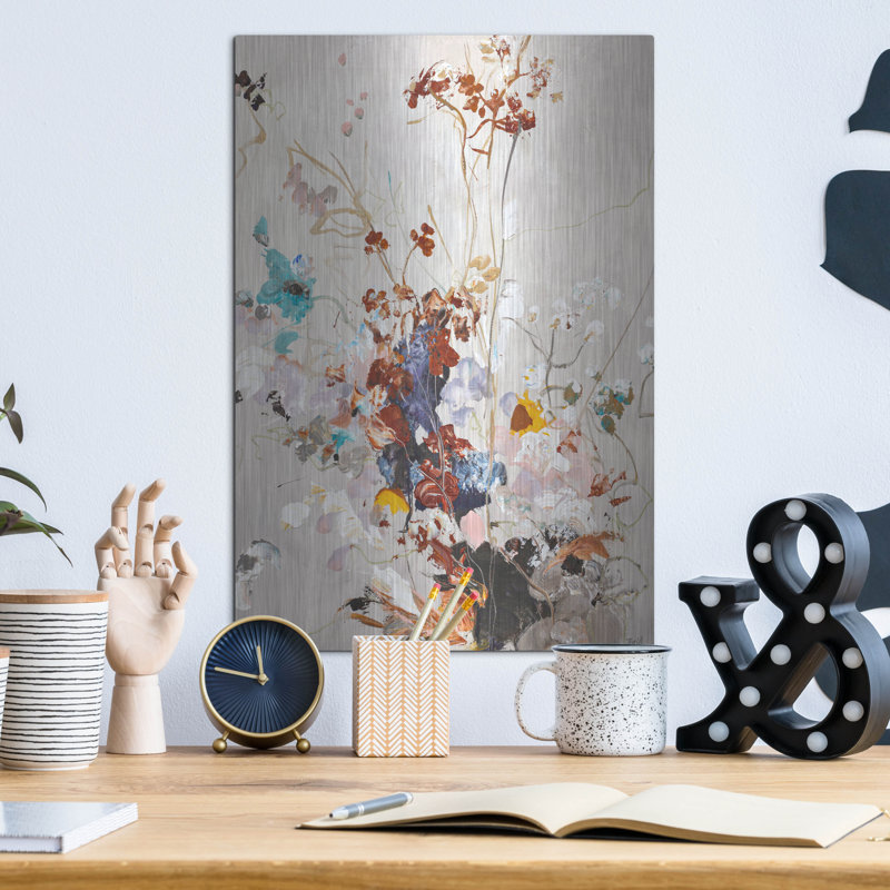  «Abstract Flower 3» par Design Fabrikken, art mural en métal, H 16 po x l 12 po