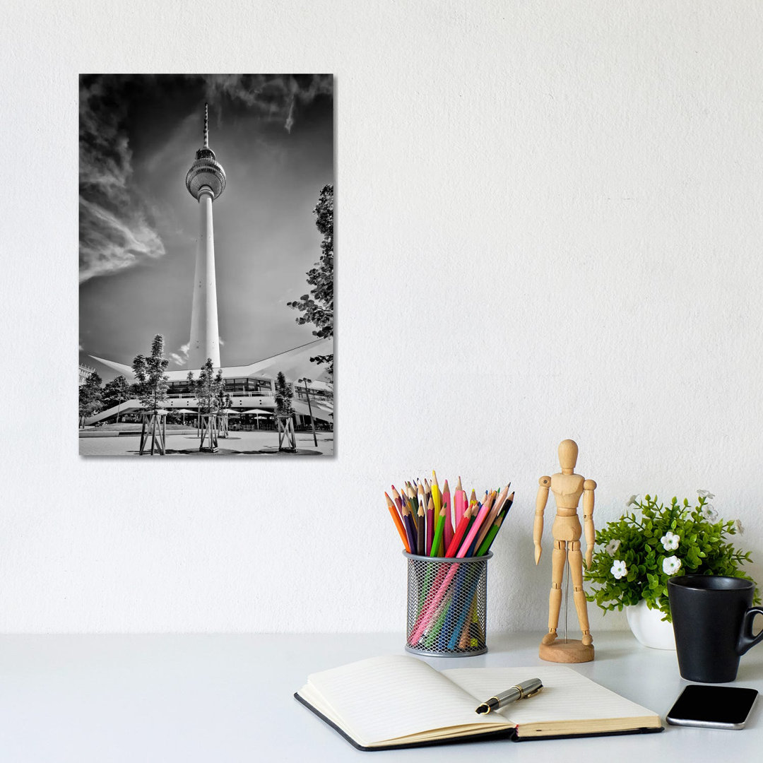 Berlin Television Tower by Melanie Viola - Wrapped Canvas Print
