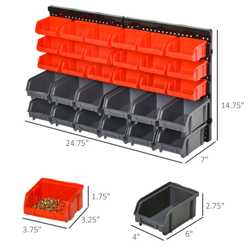 Chattanooga 14.8'' W Plastic Storage Rack, Red