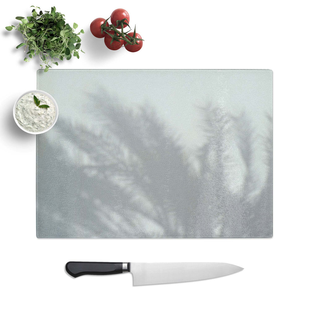 Tempered Glass Shadows of the Palm Tree Chopping Board