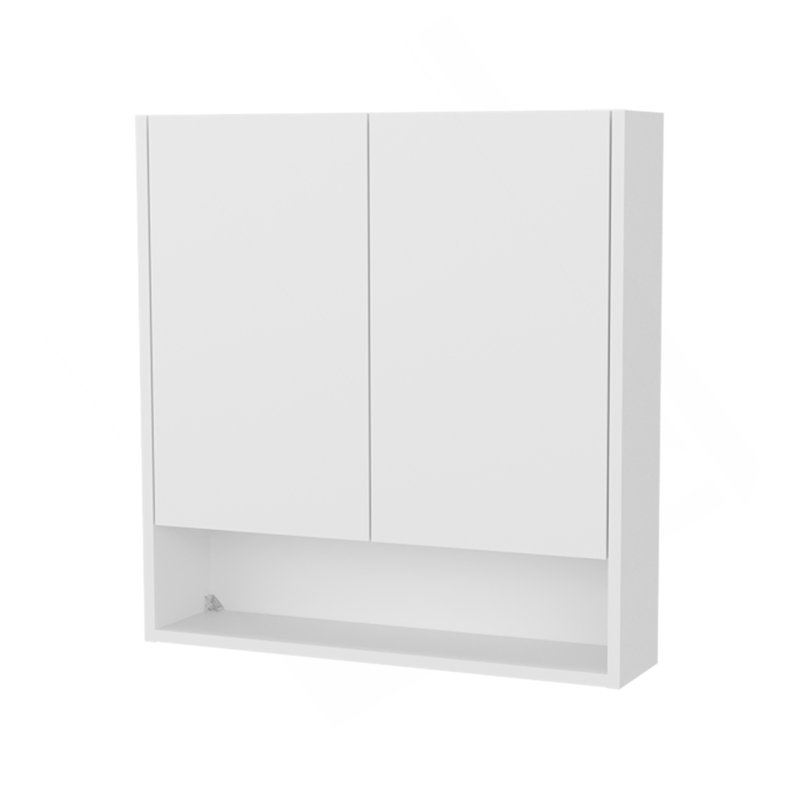 Armoire à pharmacie murale Gaviota, deux portes, trois tablettes intérieures, unité de rangement de salle de bain moderne, blanc