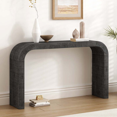 Console en bois 52 po avec rebord courbé