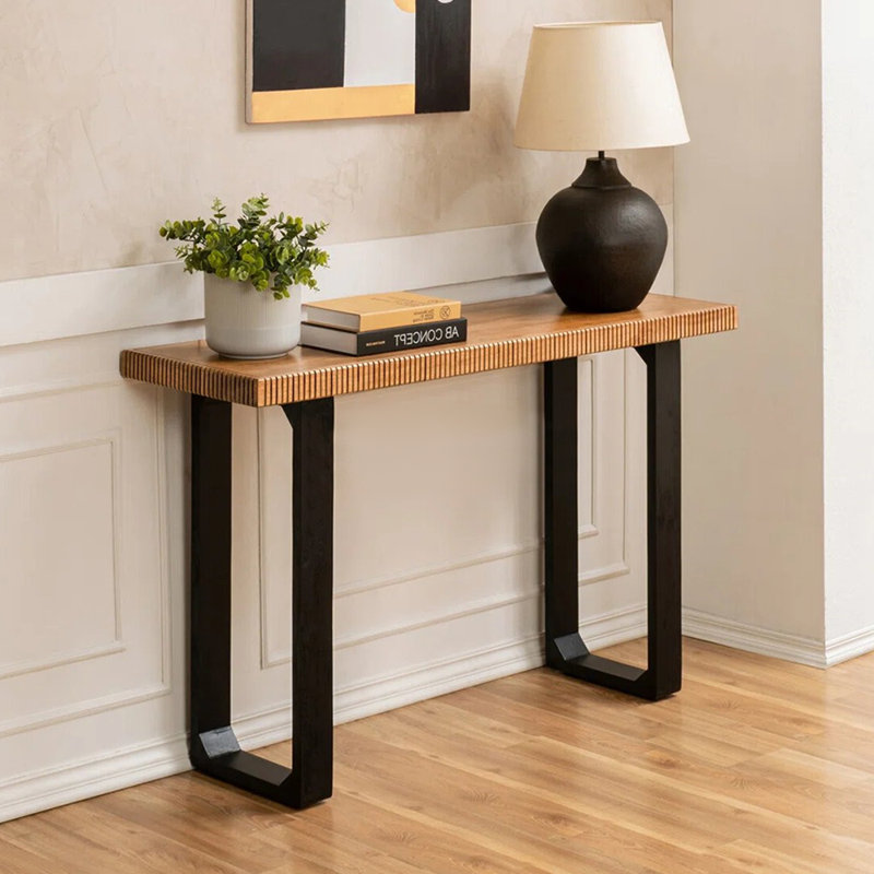 Console simple de style italien, H 29,9 po x l 47,2 po x P 15,4 po, Brun