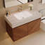 Meuble-lavabo suspendu moderne de 76 cm avec lavabo en céramique – Fermeture amortie