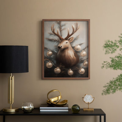 «Christmas Holiday Art», série 2-CL, reproduction encadrée - bois massif