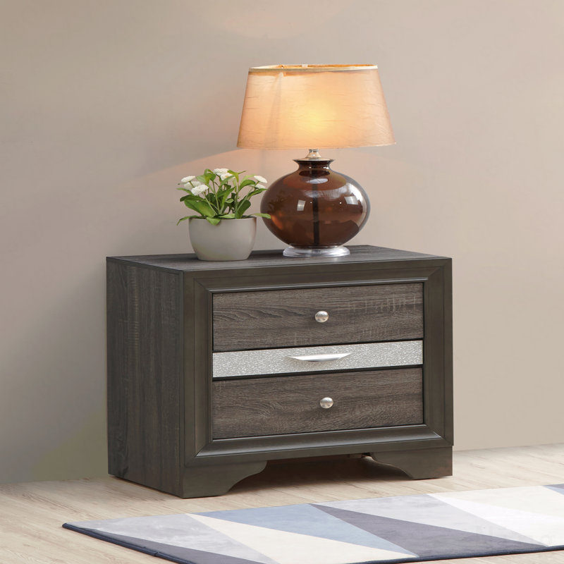 Table de chevet Basic, Gris