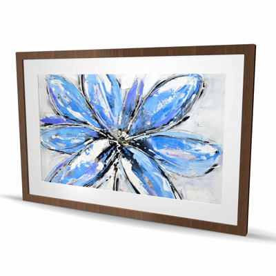 Imprimé matelassé encadré de fleurs bleues pour décoration intérieure