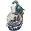 Figurine de bateau en forme de dragon de mer métallique au-dessus des vagues par DEL
