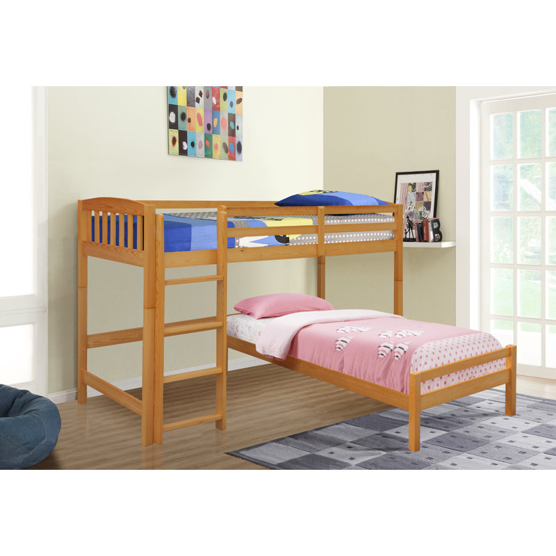 Kavalier Bunk Bed with Built-in Ladder Included, Brown