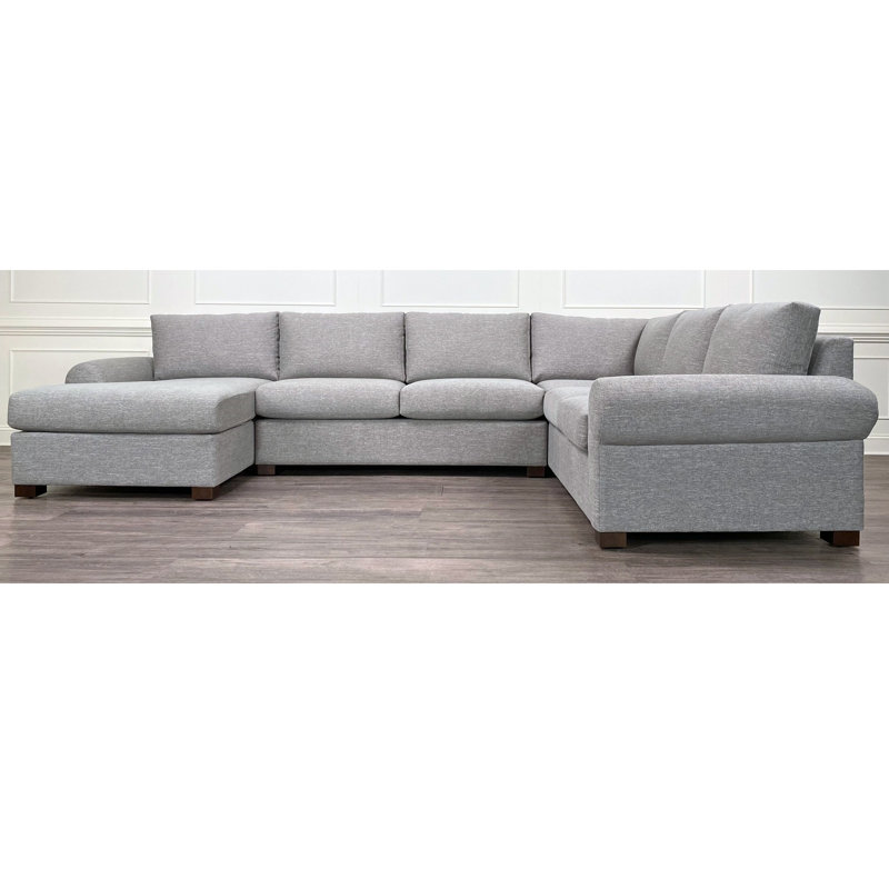 140" Wide Right Hand Facing Corner Sectional, Fluff Rain