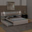 Grand lit plateforme tapissier avec lumières de lecture, lit gigogne et tablettes-118020770