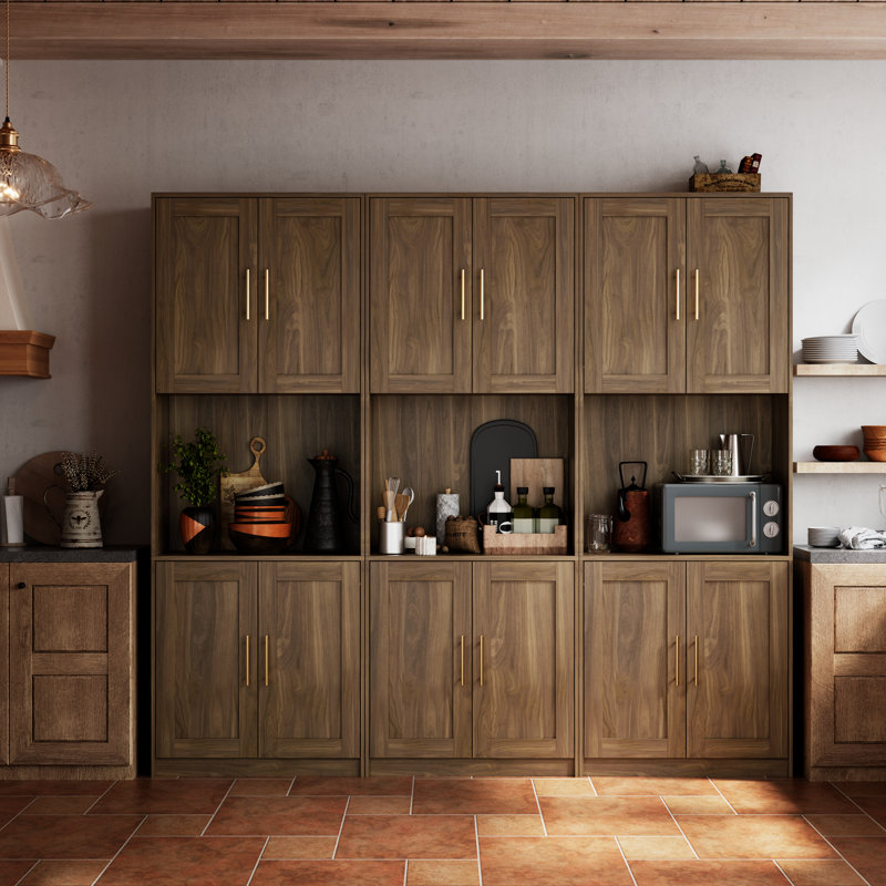Armoires de cuisine 85 po (3 pièces), Brun