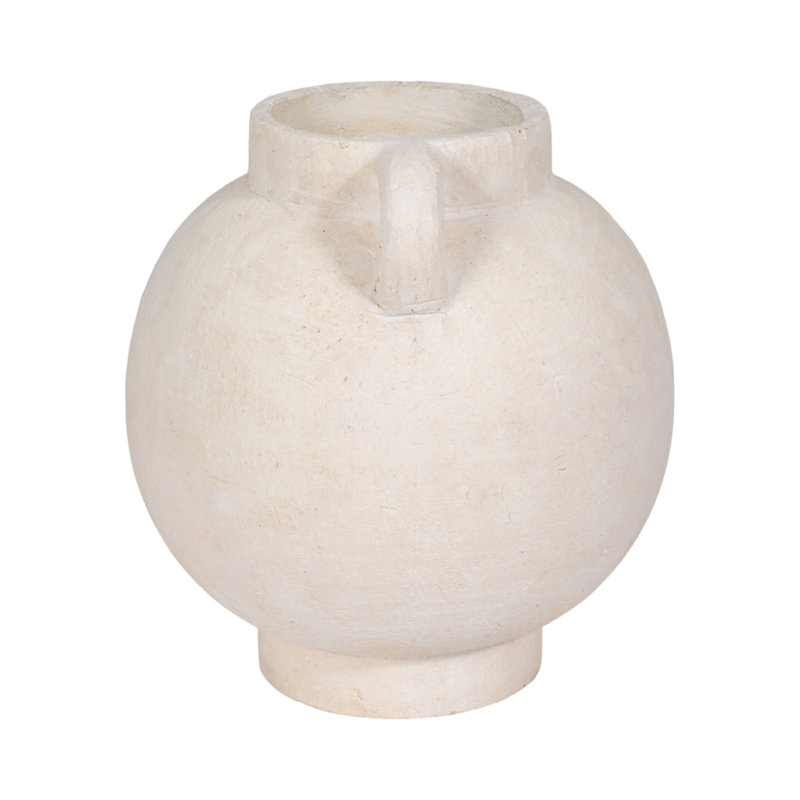 Handmade Ceramic / Porcelain Table Vase, White, Overall Height - 12"