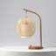 VidaLite - Lampe de table à intensité variable en laiton FOS Boho avec abat-jour en bambou tissé à la main, base USB avec finition en noyer