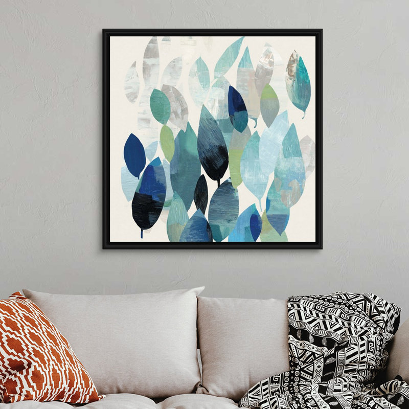 " Leaf Mural I " Painting Print, Black Framed, 38" H x 38" W x 1.75" D