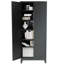 Armoire de cuisine 75 po en métal noir avec 5 tablettes réglables (capacité de 180 lb), armoire de cuisine autoportante avec tablettes réglables, vaisselle dans la cuisine, garde-manger, salle à manger