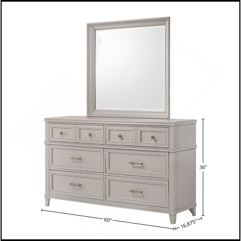 Commode 6 tiroirs grise, Gris