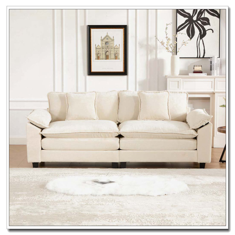 Canapé en chenille 2 places, Beige