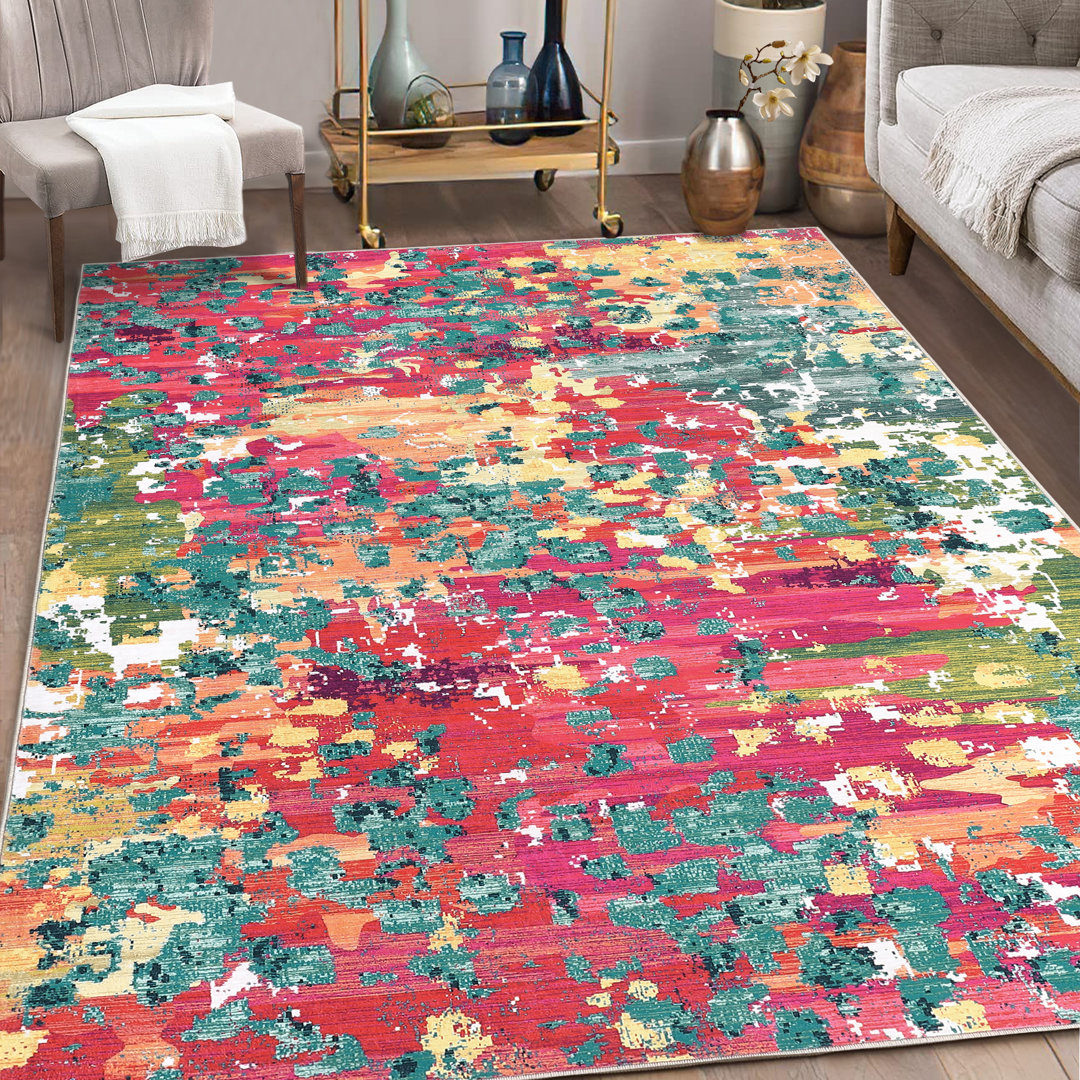 Jizell Washable Abstract Indoor Rug Wrought Studio™ Rug
