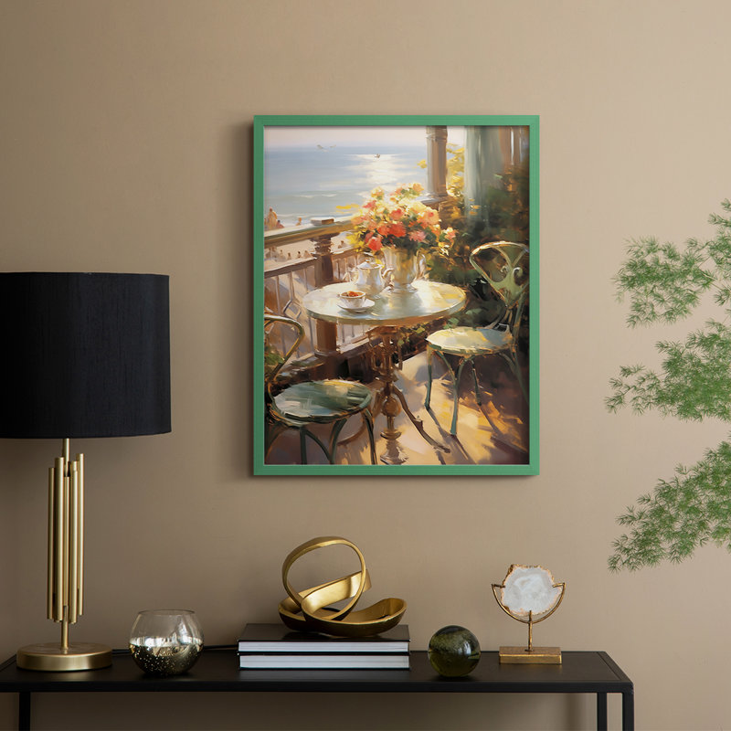 Reproduction encadrée FLORAL Series DCCL - bois massif, H 21 po x l 17 po, Vert