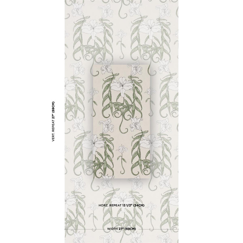Schumacher X Backdrop Lady Lilith Wallpaper, White