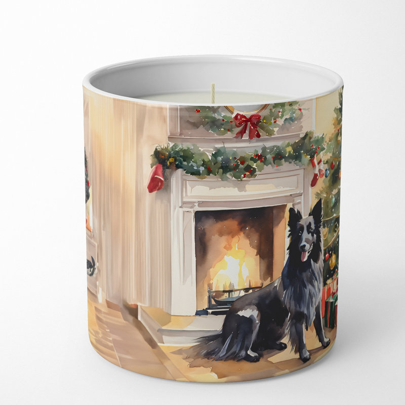 Bougie de Noël parfumée avec support en céramique