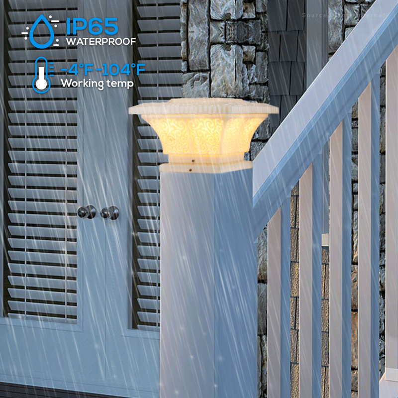 Savell LED Solar Fence Post Cap Light Dusk to Dawn Low Voltage 2700K Soft White
