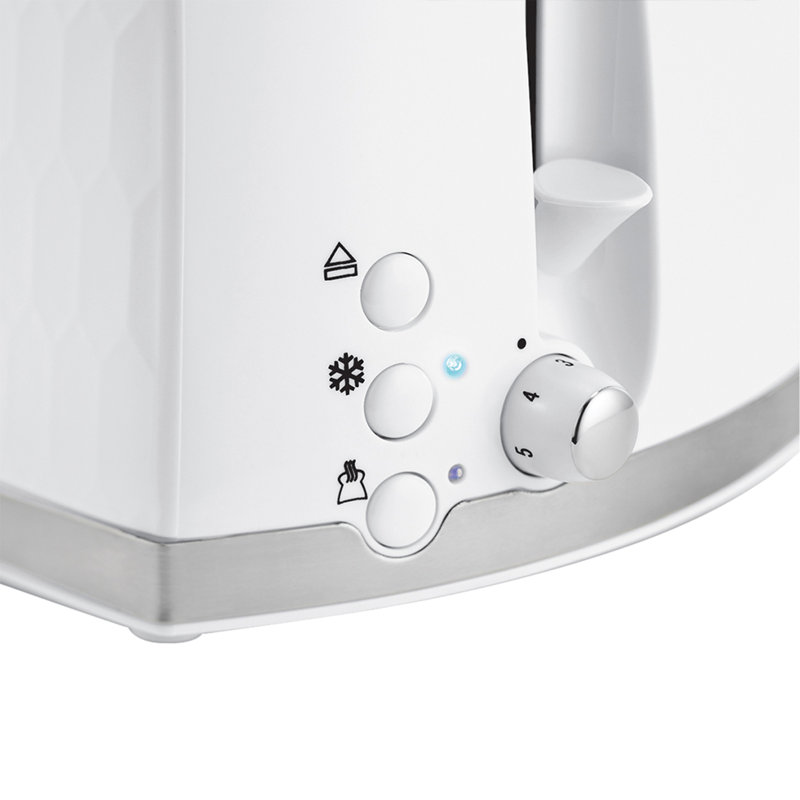 Russell Hobbs Honeycomb 2 Slice Toaster, White