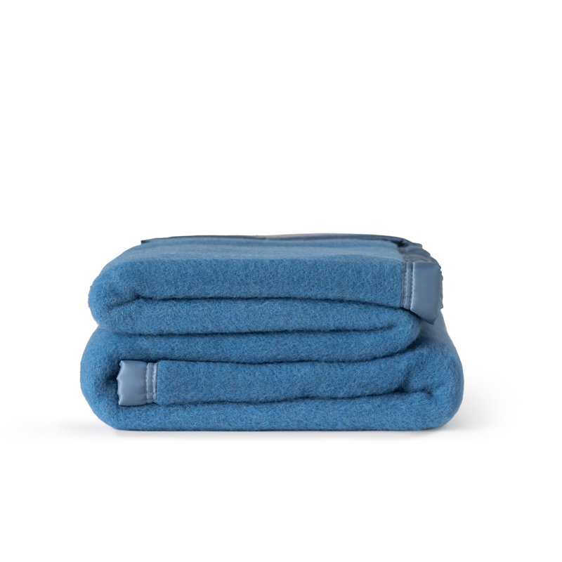 Couverture épaisse en laine lavable Laine, Bleu/bleu pâle, Simple