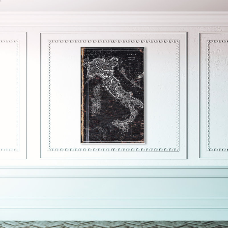 « map of italie 1873 », impression sur toile, H 30 po x l 45 po, Cadre blanc