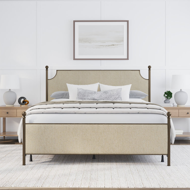 Aasif Upholstered Metal Standard Bed