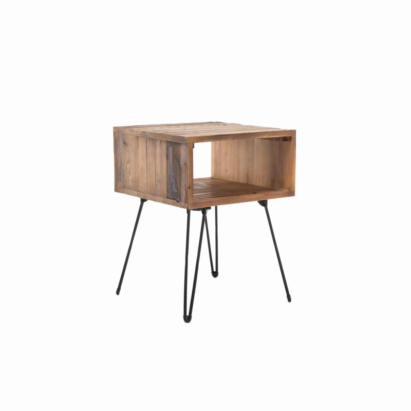 Alilah Solid Wood Top End Table