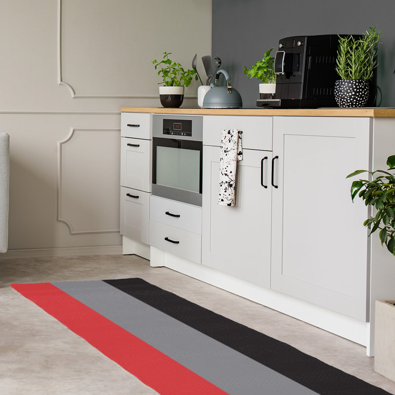 Rouge tissé à plat, Tapis de couloir 2 pi 6 po x 8 pi