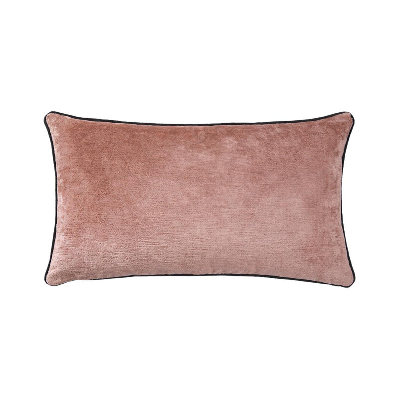 Boromee Velvet Pillow Cover & Insert, Pink, Rectangle 13"H x 22"W