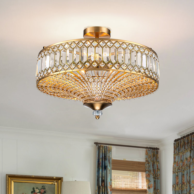 Jimal Semi Flush Mount, Gold