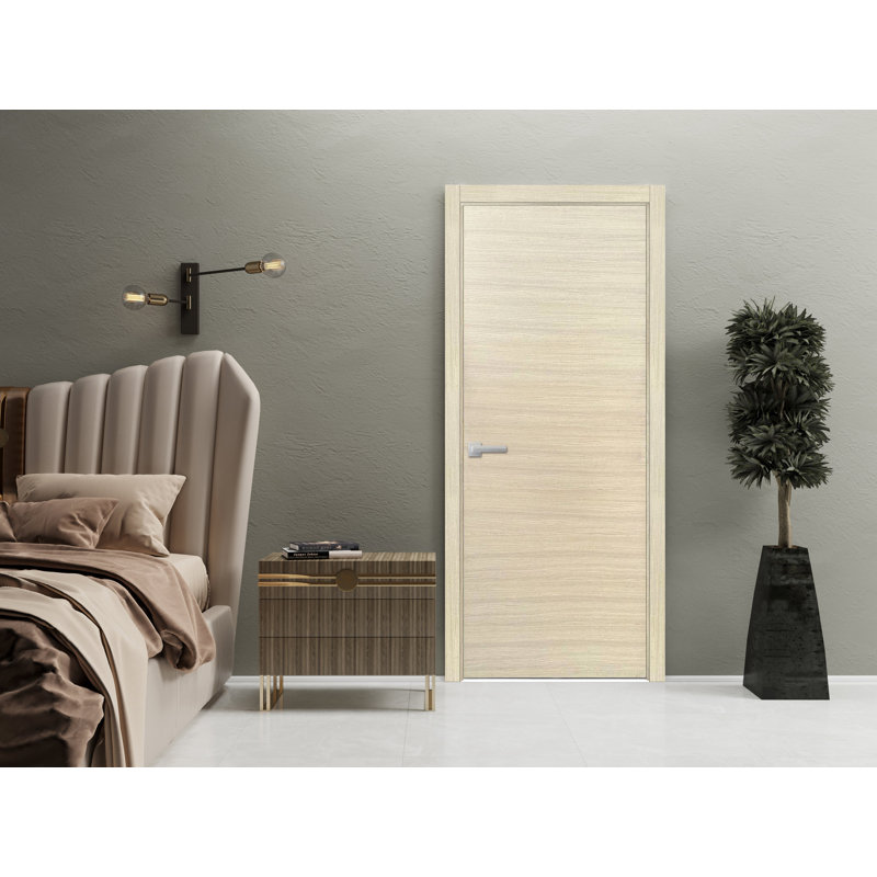Porte intérieure moderne en bois avec quincaillerie | Planum 0010 | Garnitures à panneau simple | Portes de salle de bain robustes
