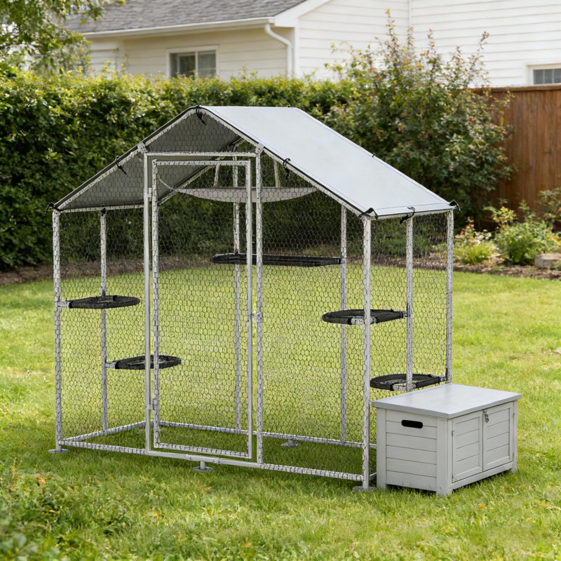 Cage pour animaux de compagnie, cage de patio pour chat sans rendez-vous, grande cage d'extérieur pour chat