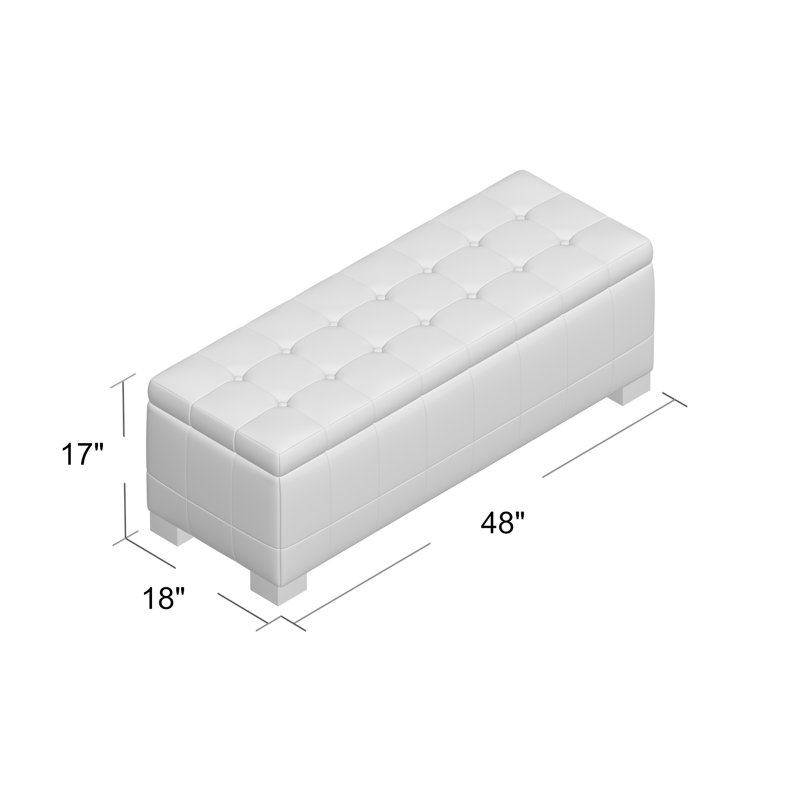 Kenlea Faux Leather Upholstered Storage Bench, Saddle