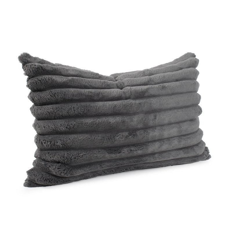 Oreiller Shar Pei , Gris anthracite, Rectangle H 14 po x l 22 po, Mélange de duvet