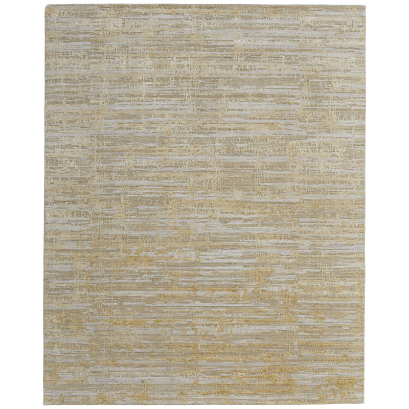 Eastfield Abstract Area Rug in Brown/Gold/Ivory, Rectangle 4' x 6'