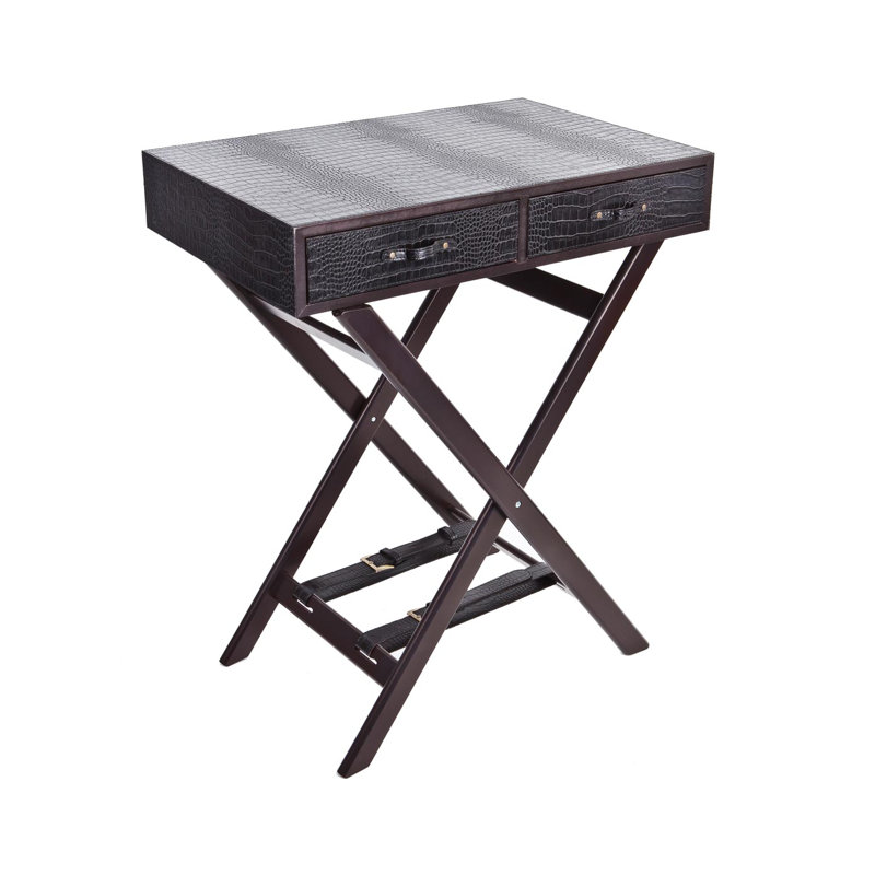 Ellis Cross Legs End Table, Black